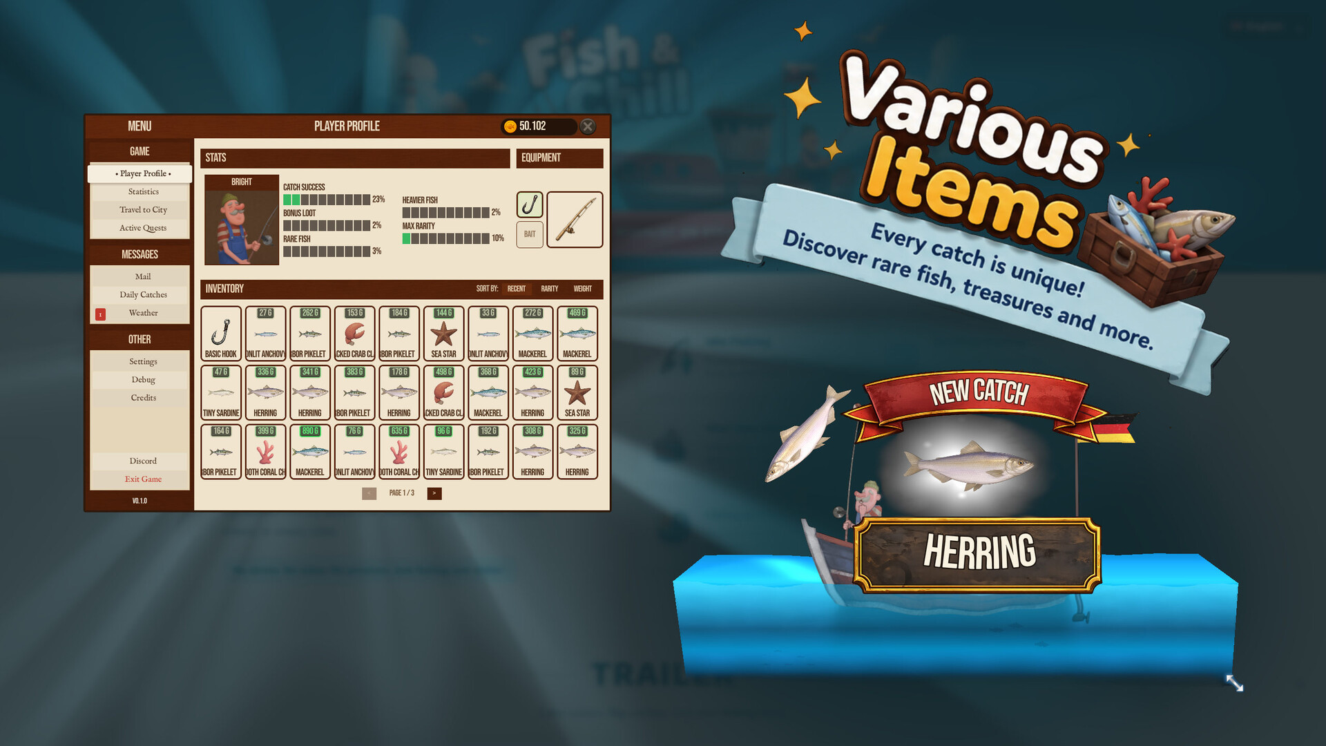 Catch collection and unique items